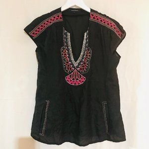 nanette lepore Silk Crinkle Chiffon top size 2